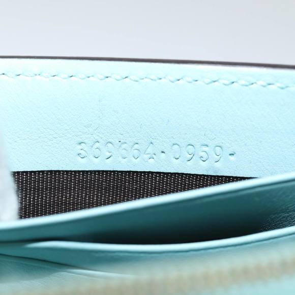 GUCCI Shoulder Wallet Leather Light Blue 369664 Auth mr248 - Picture 12 of 16